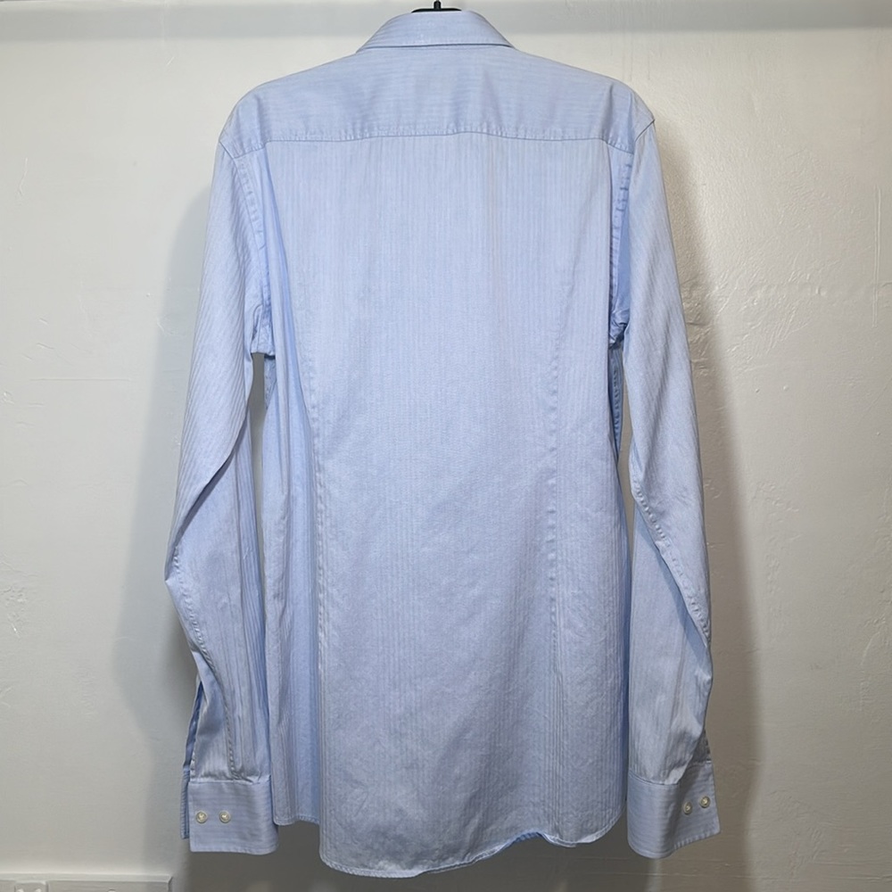 Boss by Hugo Boss Men’s Light Blue Button Down Dress Shirt Size 15 Slim Fit - Picture 3 of 12